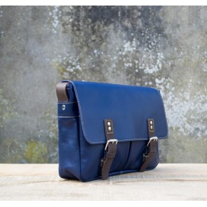 BESACE  cuir bleu | Estafette 